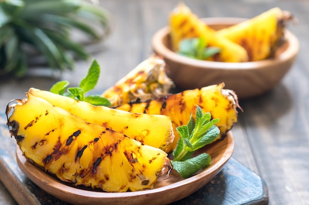 Delicious Grilled pineapple slices with sweet honey