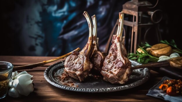 delicious grilled rack of lamb in middle east cooking way