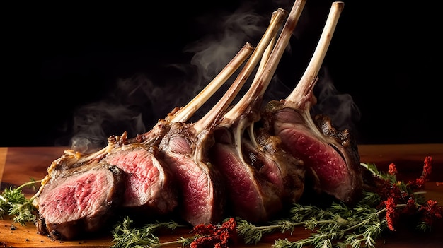 delicious grilled rack of lamb in middle east cooking way