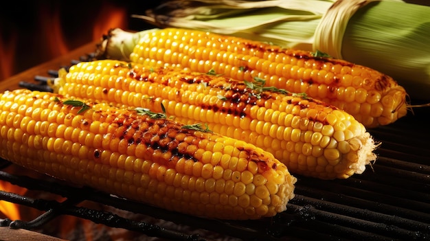 Photo delicious grilled sweet corn