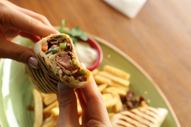 Delicious and grilled wrap sandwich