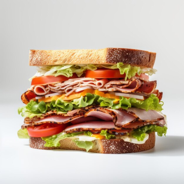 Delicious Ham Lettuce And Tomato Sandwich A Mouthwatering Delight