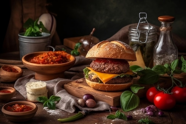 집에서 만드는 맛있는 햄버거 Generative AI