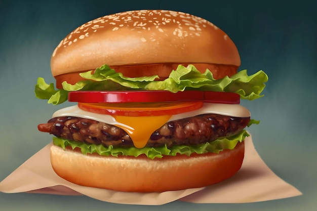 A delicious hamburger