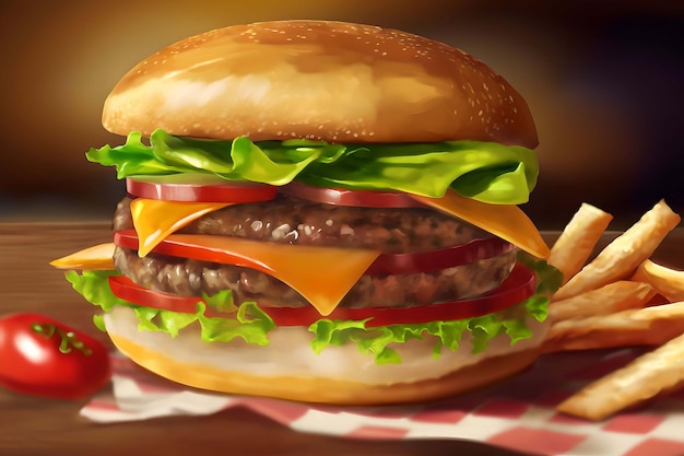 A delicious hamburger