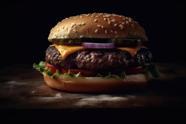 Вкусные гамбургеры подаются на деревянных досках с флагом США AI