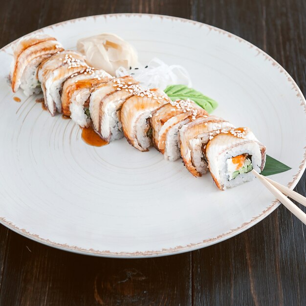 Delicious, hand-made sushi. Traditional Japanese food