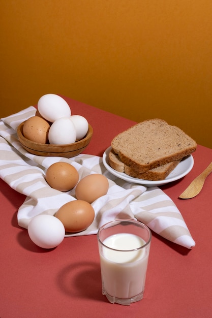 Foto disposizione di cibo sano e delizioso