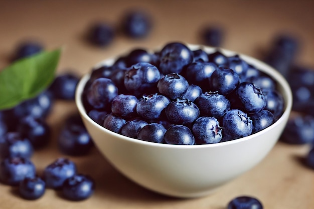 Delicious healthy freshly gathered blueberries