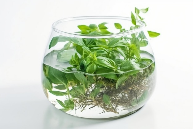 Delicious healthy herbs in water