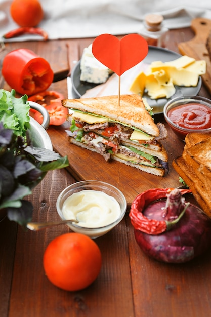 Foto panino casalingo delizioso e sano