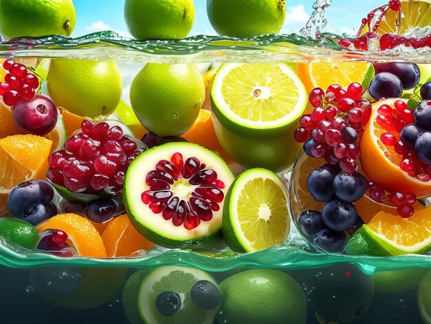 Foto frutti deliziosi, sani e nutrienti immagini accattivanti ia generativa