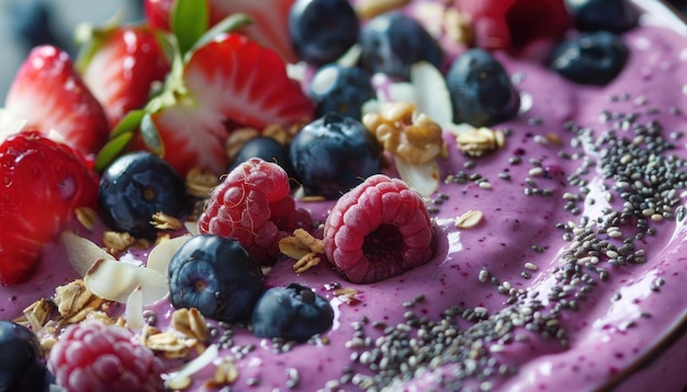 Delicious and Healthy Smoothie Bowl with Fresh Berries