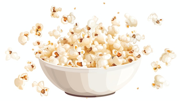 Photo a delicious and healthy snack perfect for movie night this image features a bowl of freshly popped popcorn with kernels popping into the air