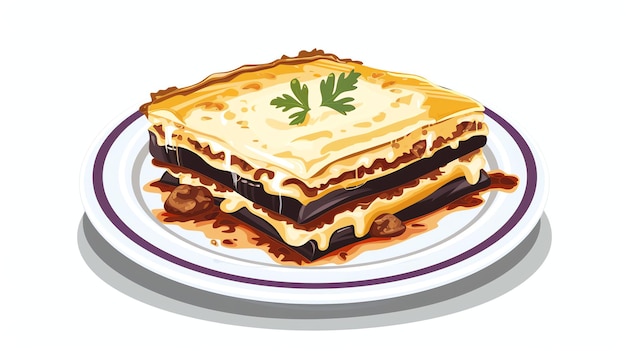 Photo a delicious and hearty moussaka made with layers of eggplant ground beef and bechamel sauce