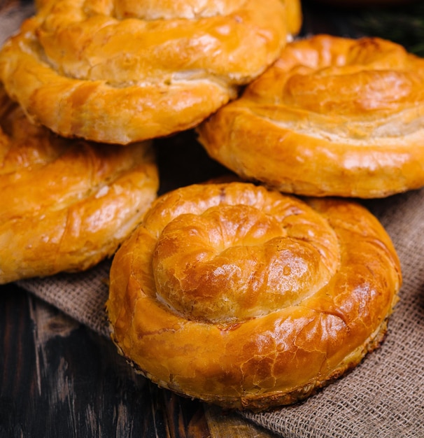 Delicious homemade cornish pasties with beef and potato