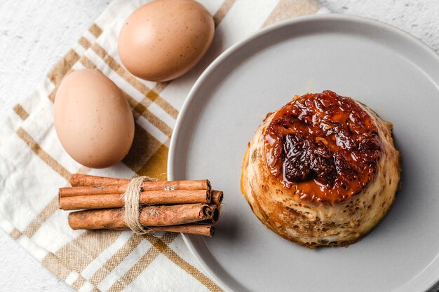 Delicious homemade eggs pudding