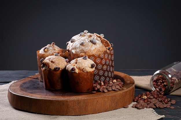 Delizioso panettone artigianale al cioccolato