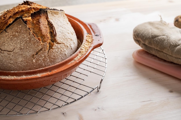 Delicious homemade sourdough bread freshly baked