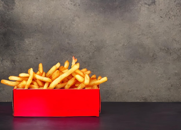 Foto delicious hot and crispy fried potatoes fast food en restaurantproducten delicious golden french fries als achtergrond