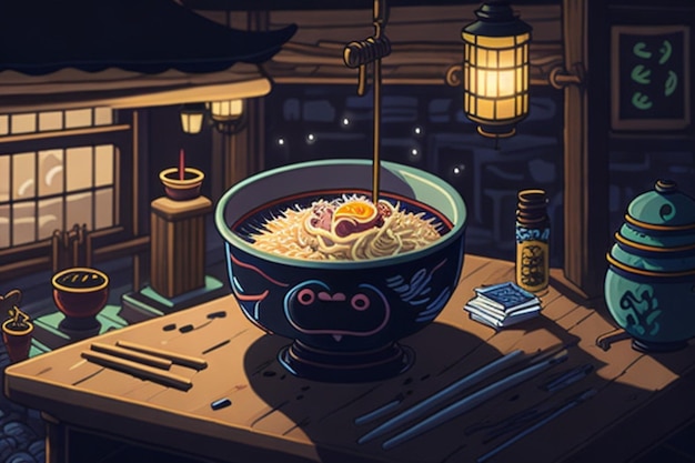 Photo a delicious hot bowl of ramen