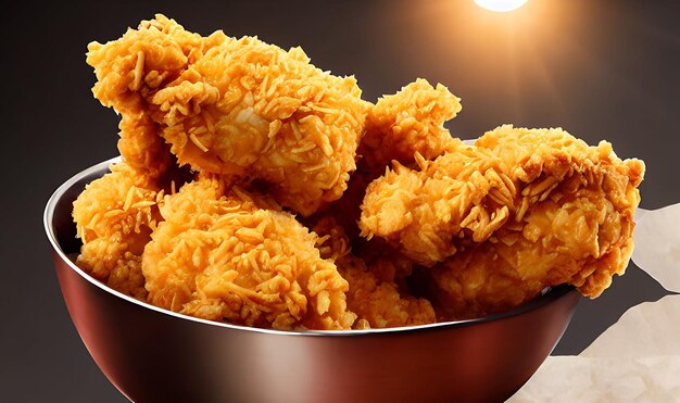 Delicious hot and crispy fried chicken meat Fast food products Fried Spicy Chicken