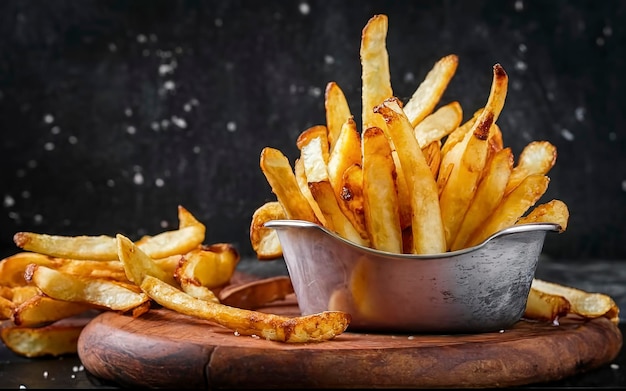 Delicious hot and crispy fried potatoes Fast food and restaurant products