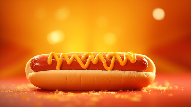 Delicious hot dog picture on cozy background