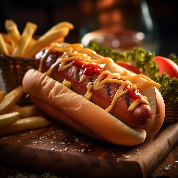 Photo delicious hot dog