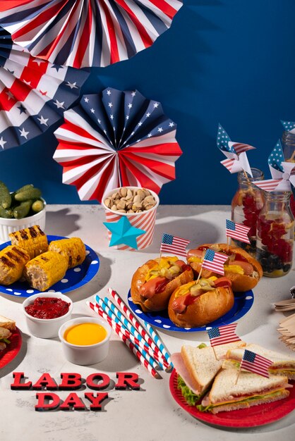 Photo delicious hot dogs for the us labor day