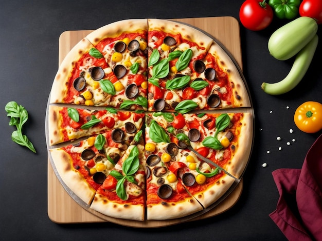 delicious and hot pizza with souce