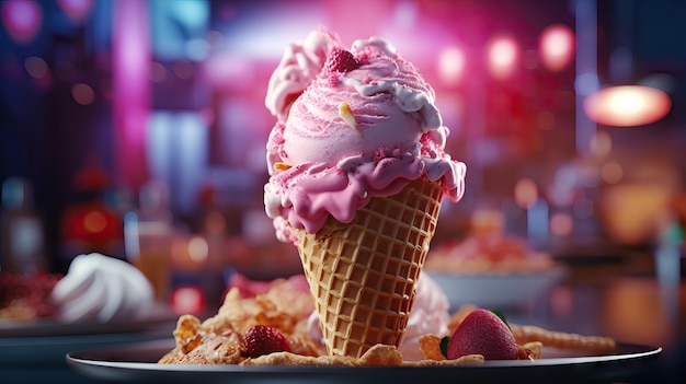 Delicious Ice Cream AI Generated