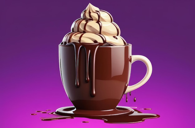 사진 맛있는 아이스크림 커피 디저트 컵에 활기찬 분홍색 배경에 아름답게 제시 광고 배너 휴식 라이프 스타일 메뉴 디저트 요리 카페 테마 콘텐츠 복사 공간