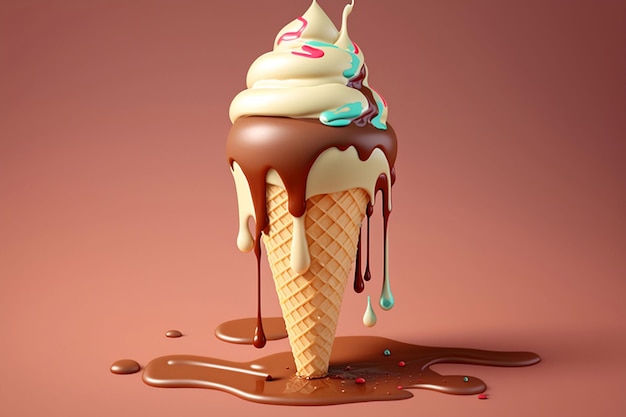 delicious ice cream cone unique style