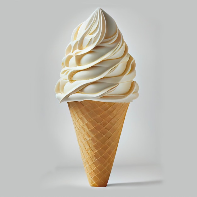 Photo delicious ice-cream-cone, white background