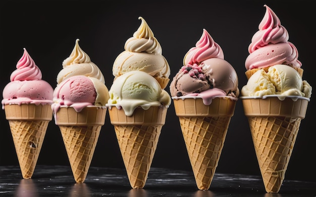 Delicious ice cream in studio