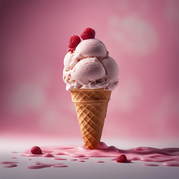 A delicious icecream photography with kitchen background