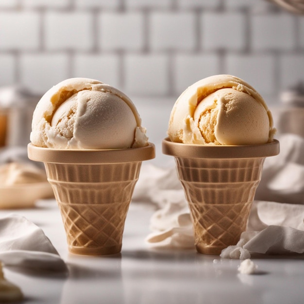 A delicious icecream photography with kitchen background