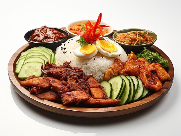 Delicious Indonesian Food on White Background