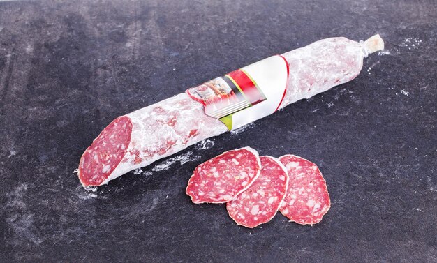 Photo delicious italian felino salami stick