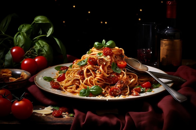 Photo delicious italian pasta dishes food photography