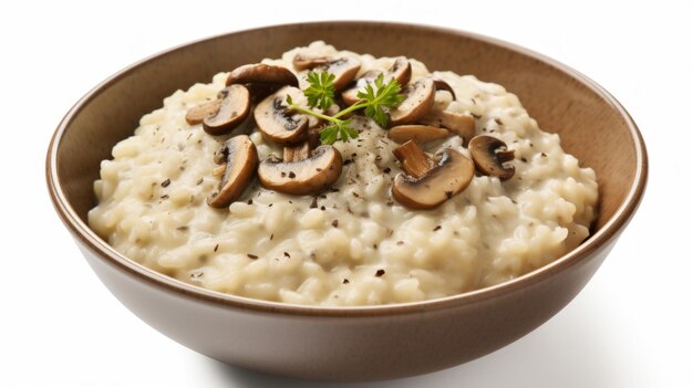 Photo delicious italian truffle risotto in a white bowl ai generated