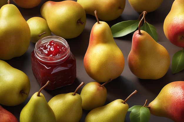 delicious jam pear in on natiural background concept of healthy food