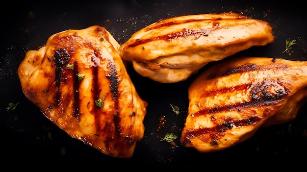 A Delicious juicy chicken on a grill