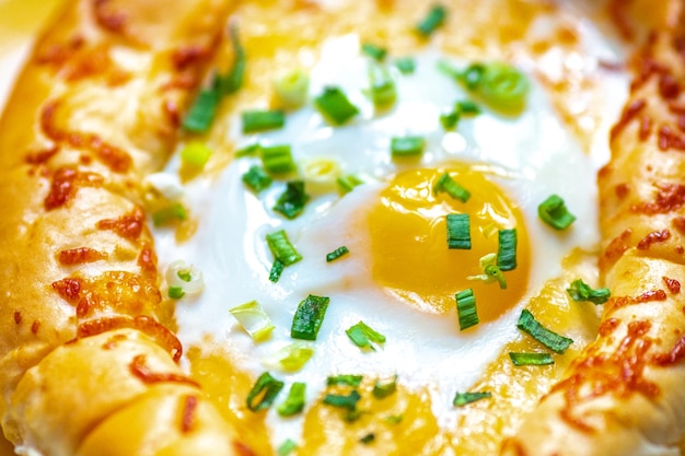 Delicious khachapuri on a plate