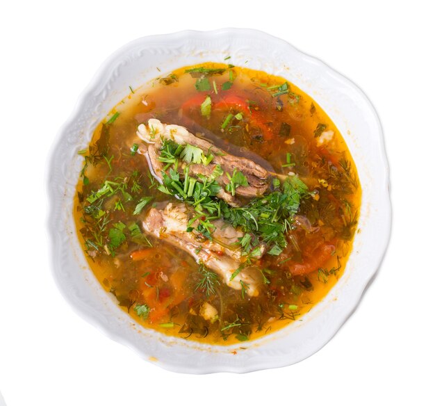 Вкусный суп из баранины с овощами