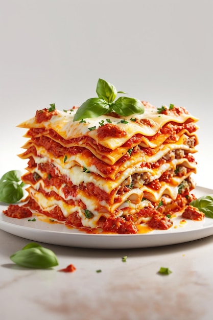 Delicious lasagna on plate