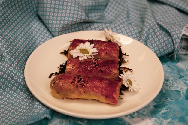 delicious layered pastry with cheese filling