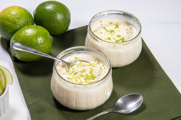 Delicious lemon mousse Refreshing and tasty dessert