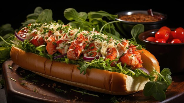 Delicious lobster rolls full of lobster meat vegetables and melted mayonnaise